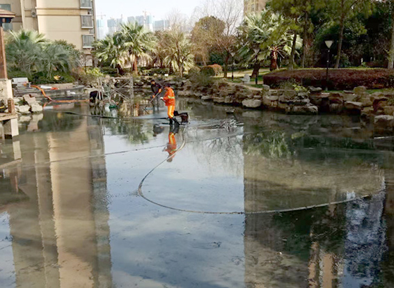 洞头景观池淤泥清理